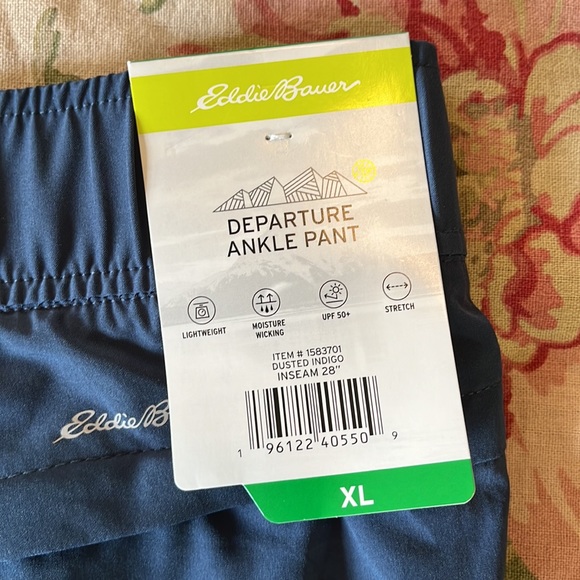 EDDIE BAUER Size XL Departure Ankle Pant Casual PullOn FlatFront Pkts $59 NEW - Picture 9 of 13